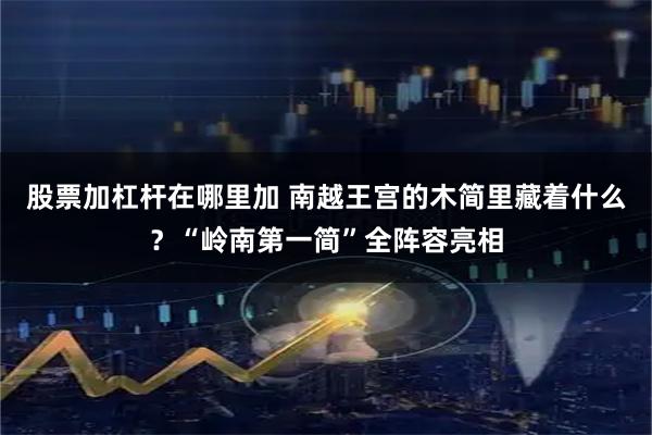 股票加杠杆在哪里加 南越王宫的木简里藏着什么？“岭南第一简”全阵容亮相